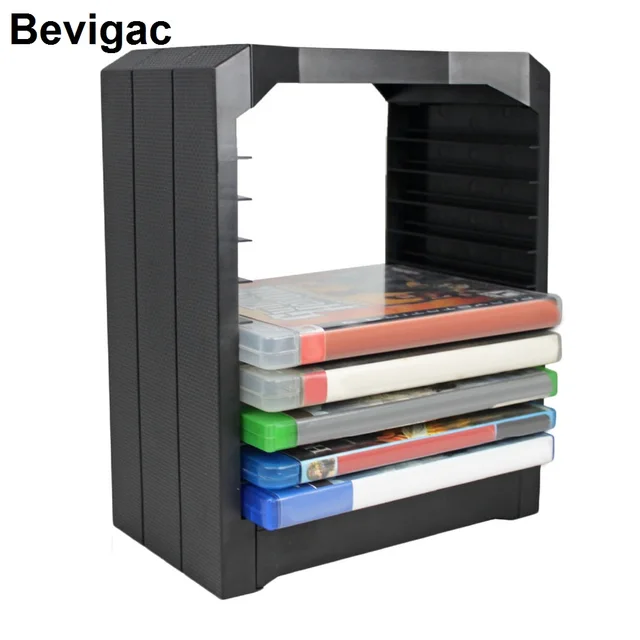 Best Price Bevigac Universal Games Discs Storage Tower Holder Organizer Rack For PS4 Slim PS3 PS2 XBOX ONE S X 360 Accessories Gadgets