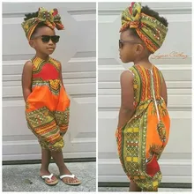 Macacão infantil, novo estilo infantil macacão para meninas e crianças africano macacão de bebê roupa macacão