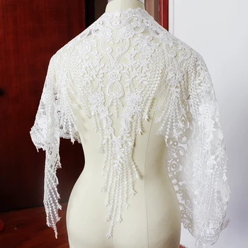 

3Yards/lot 60CM Wide Luxury White Lace Trim Sequined Mesh DIY Wedding Dress Lace Trim forLSHB225