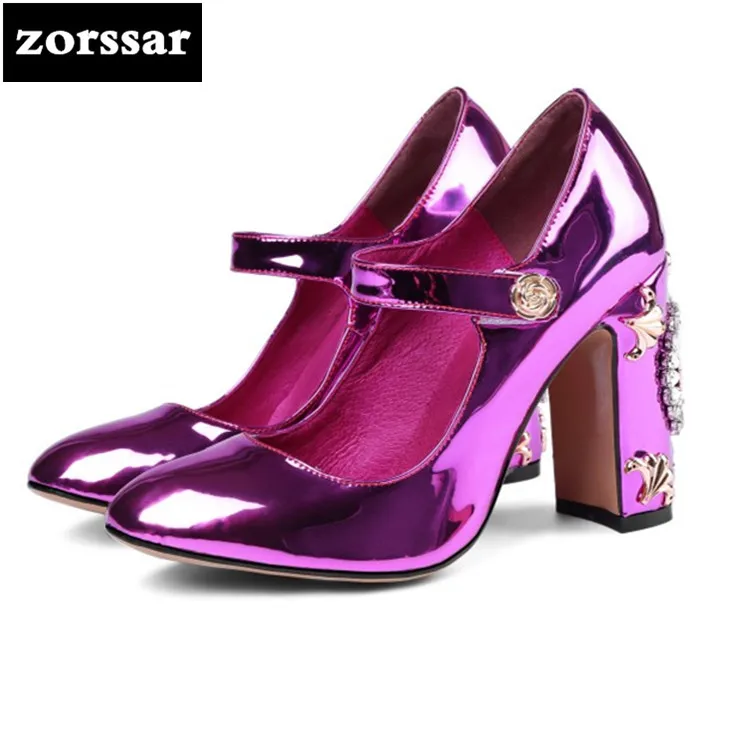 

{Zorssar} 2018 Silver woman mary janes heels summer Women Sandals high heels rhinestones Party Wedding Dress shoes Big Size 43