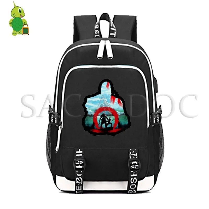 

God of War Sparta Kratos Multifunction Backpack Women Men USB Charging Laptop Backpack Large Capacity School Travel Bags