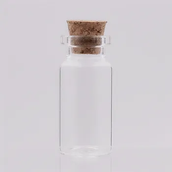 

10piece 22x45mm Empty Tiny Clear Glass Bottles Wishing Message Small Mini bottle vials Charms 8ML