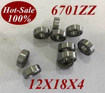 

50pcs Low noisy 6701zz 6701Z 6701-ZZ 12X18X4 MM Deep groove ball bearing micro miniature small bearing motor bearing