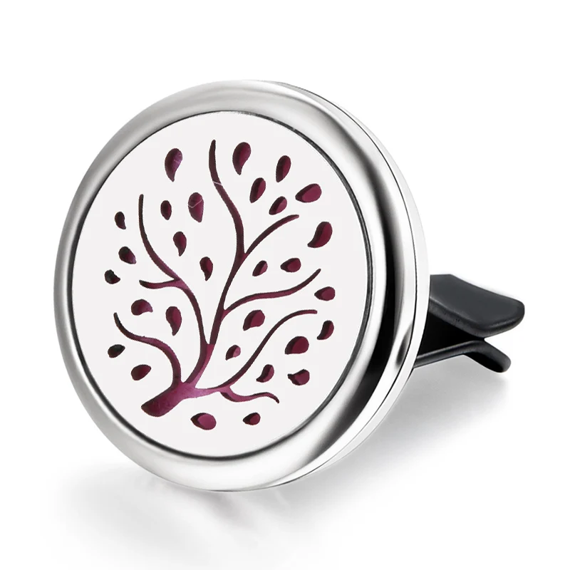 

Car Air Diffuser Locket life Tree Stainless Steel Vent Freshener Car Essential Oil Diffuser Perfume Aromatherapy Necklace