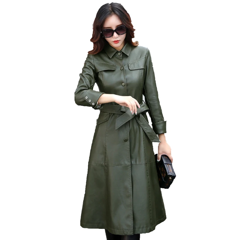 GBYXTY Plus Size 4XL Woman Long Trench Coat Autumn Winter