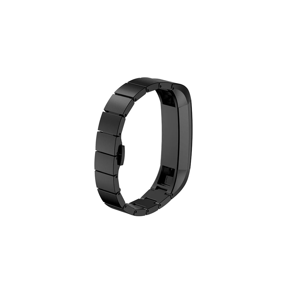 Ремешок для часов из нержавеющей стали для Fitbit Alta/Alta HR браслет с застежкой-бабочкой сменный ремешок для наручных часов высокого качества - Цвет ремешка: Черный