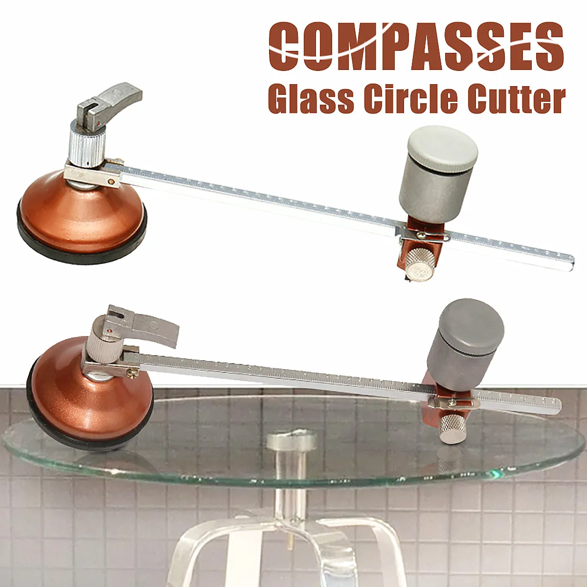 40cm Diameter Glass Circle Cutter With Suction Cup Hole Opening Cutting