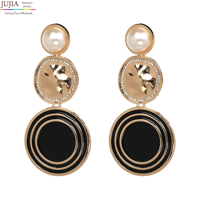

JUJIA 6 colors New Arrival Fashion women statement drop crystal Earrings for women girl earring Factory Price wholesale
