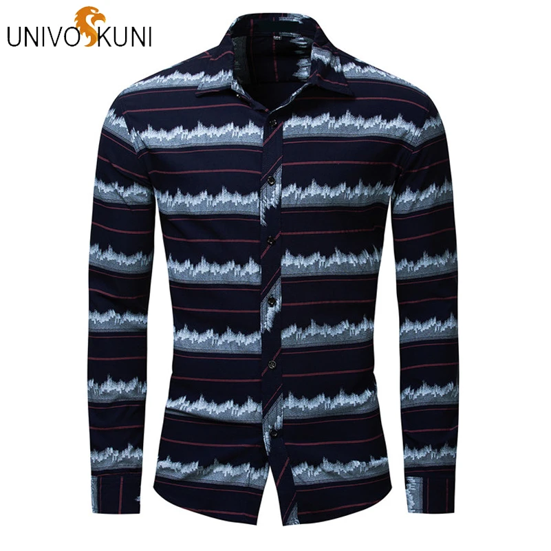 UNIVOS KUNI весна новинка мужская рубашка в стиле пэчворк брендовая модная Camisa Ho с