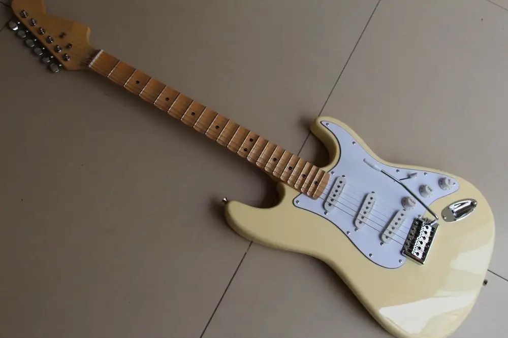 

Cheap guitar cream Yngwie Malmsteen Scalloped maple fretboard Big Head ST 6 string electric guitarra in stock 120510