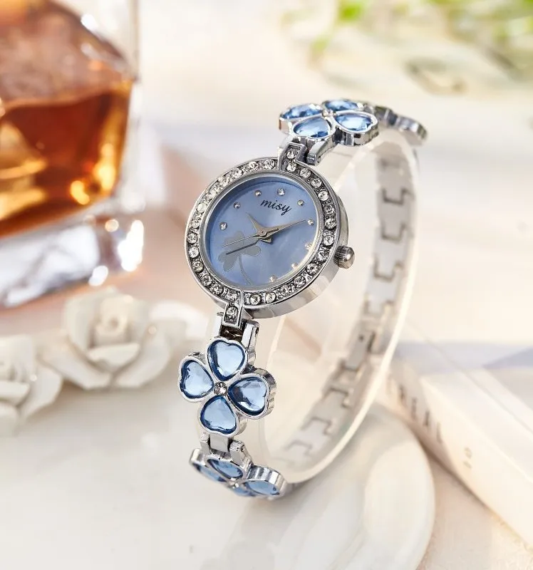 

2018 New Fashion Flowers Watches Clock Women Luxury NEW Brand Crystal Stainless Steel Wristwatches Ladies Dress Quartz Watch