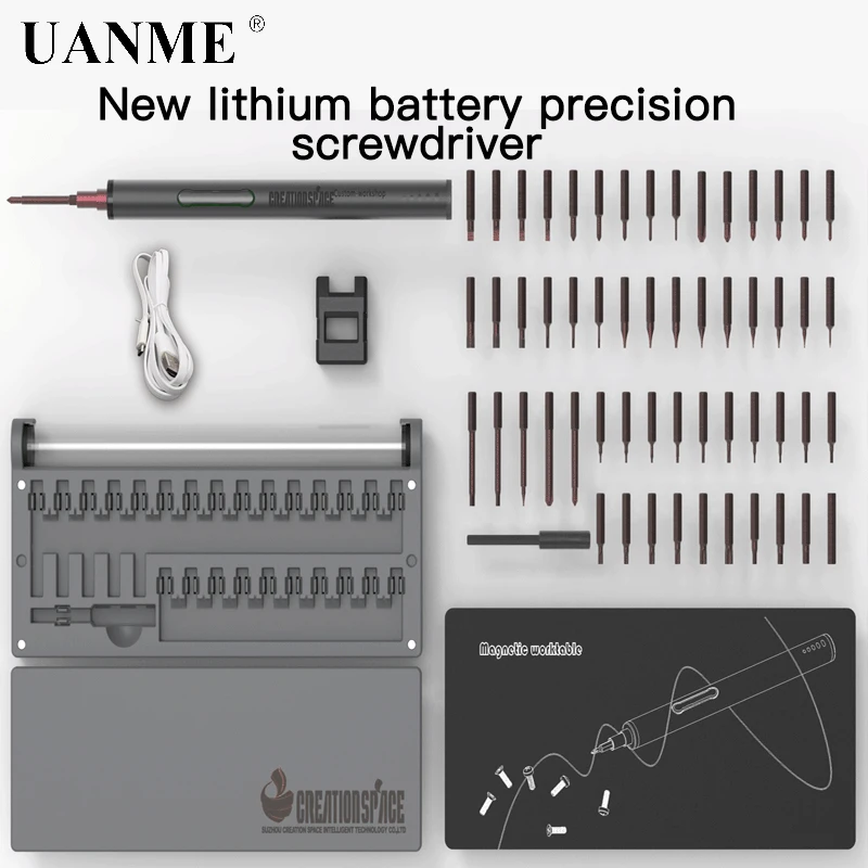 UANME 55 шт. сверла, Прецизионная отвертка, беспроводная отвертка, мини-отвертка Creationspace CS03A