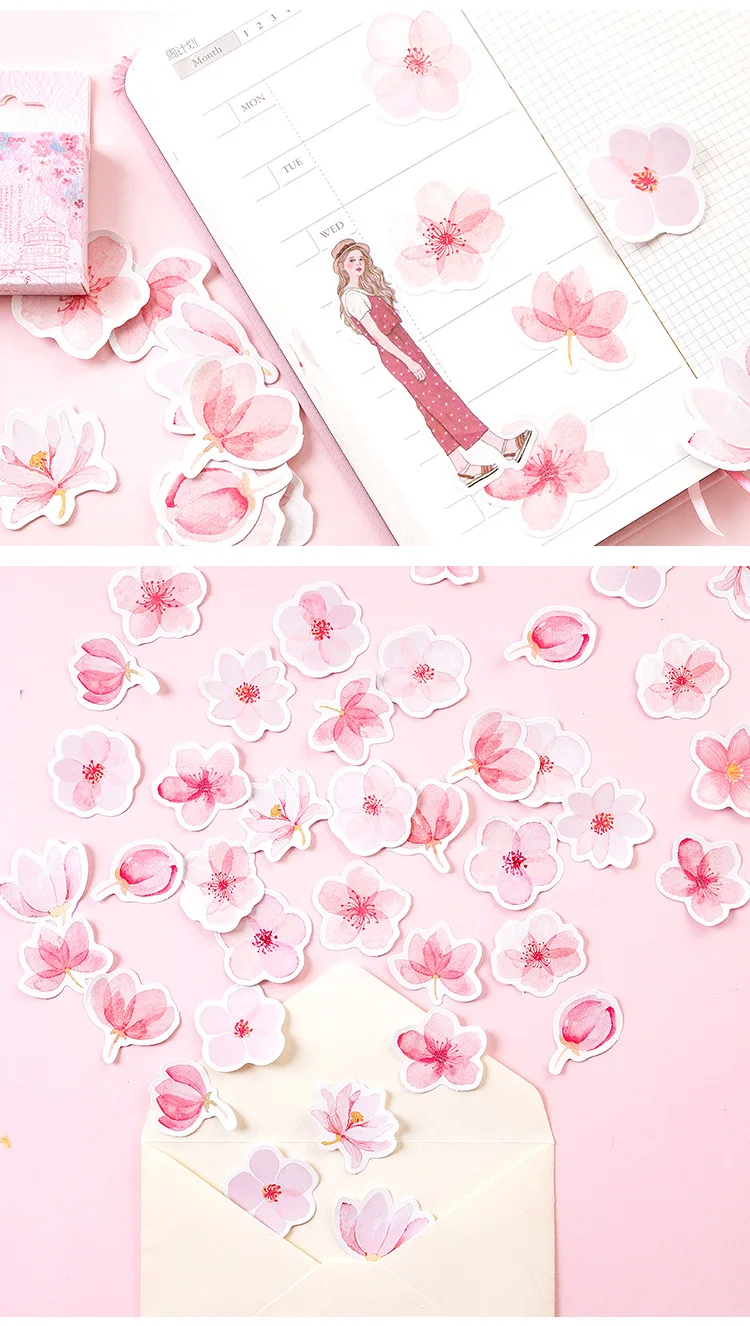 Mohamm японский Вишневый планировщик цветочный дневник деко бумага маленькие кавайные наклейки стационарный Скрапбукинг журнал