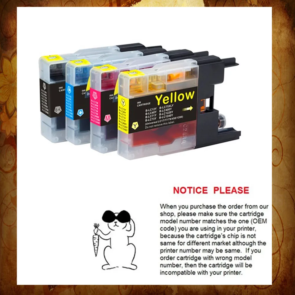 

YOTAT LC12 LC40 LC71 LC73 LC75 LC400 LC1220 LC1240 ink cartridge for Brother MFC-J5910CDW/J6710CDW6910CDW/5910DW/J6510DW/J6710DW