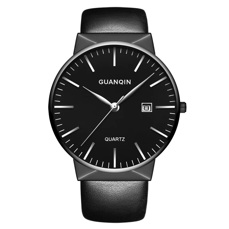 

GUANQIN GS19058 watches men luxury brand Ultra Thin Watch Wristwatch Leather strap Waterproof men Quartz Watch relogio masculino