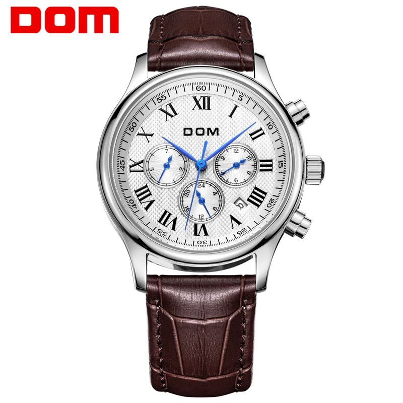 

DOM men watches top brand luxury watch waterproof mechanical watch leather watch Business reloj hombre marca de lujo M-56L-7M