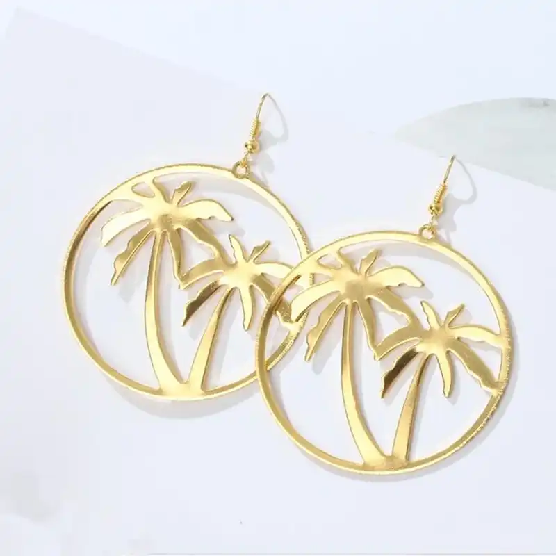 Женские сережки с полыми листьями в форме круга 4ED89|earrings earring|leaf earear earrings |