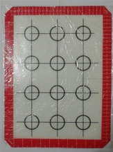 42*29.5cm almofada de silicone antiaderente resistente de alta temperatura do cozimento da esteira da fibra de vidro com a escala do biscoito macaron que coze a esteira navio livre