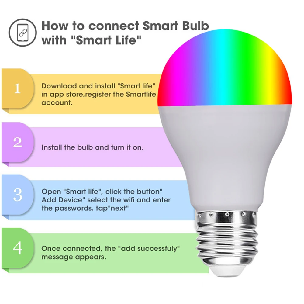 w spotlight bulbo wi-fi controle iluminação do