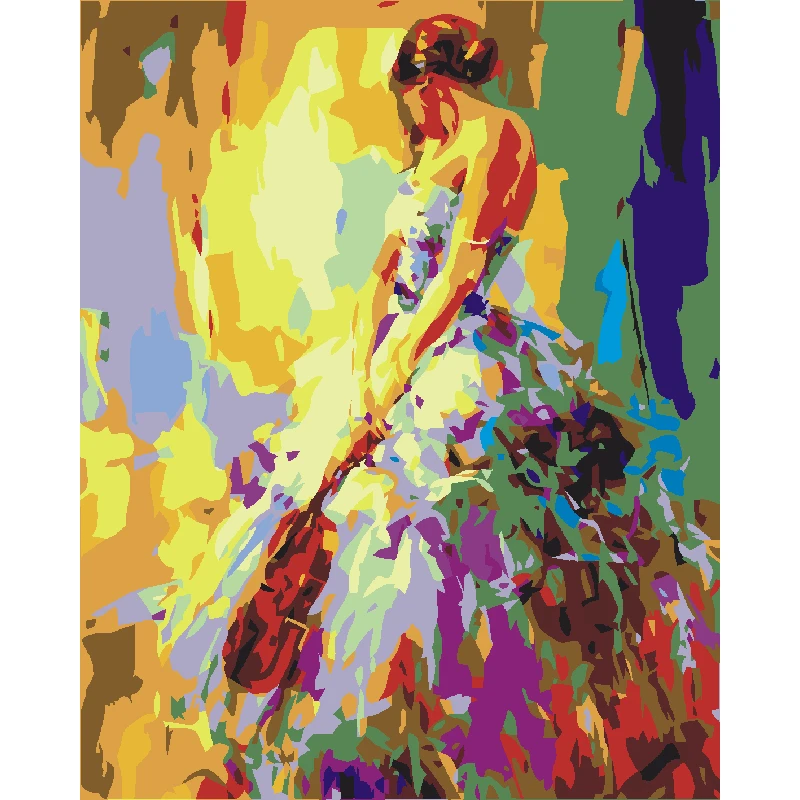 

No Frame Abstract Character DIY Painting By Numbers Paint On Canvas Acrylic Coloring Painitng By Numbers For Home Wall Decor