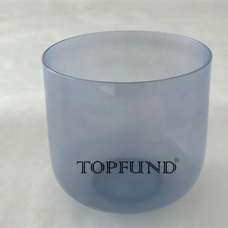 

TOPFUND Indigo Color Clear A Note Third Eye Chakra Quartz Crystal Singing Bowl 8" With Free Mallet and O-Ring
