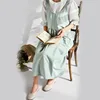 Women Ladies Cotton Linen Dress Plain Sundress 2022 Casual Apron Garden Work Pinafore Dress Loose Pockets Mid-Calf Dress ► Photo 3/6