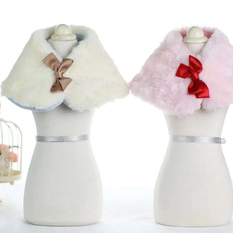 

Maltese Yorkie Chiwawa Dog Winter Warm Princess Neckerchief Cloak Bow Clothing For Dogs Puppy Dog Cat Pet Clothes Apparel