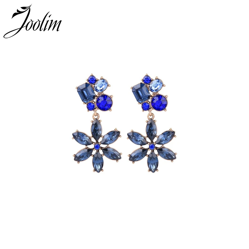 

JOOLIM Blue Red Glass Flower Dangle Earring Piercing Earring Cute Jewelry Wholesale