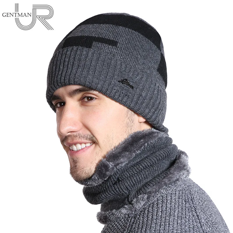 8DFA New Knitted Velvet Thickness Warm Winter Hat For Man Hat Skullies Caps