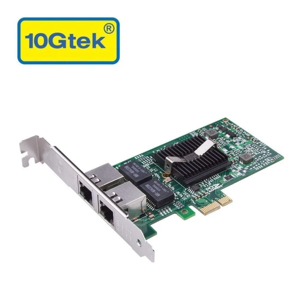 10Gtek для Intel 82576 1G Gigabit Ethernet конвергентный сетевой адаптер(NIC), двойные медные порты RJ45, PCI Express 2,0X4, E1G42ET