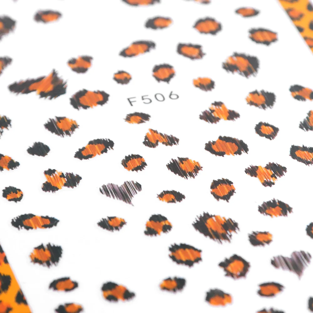 1 лист наклейки для ногтей клеящиеся животные полосы леопардовый узор Тигр меховой Маникюр-наклейки для ногтей украшения BEF505-510 - Цвет: F506