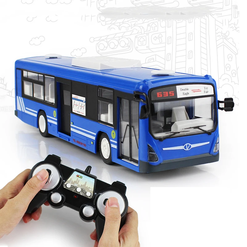 

New RC Car 6 Channel 2.4G Remote Control Bus City Express High Speed One Key Start Function Bus with Realistic sound and Light