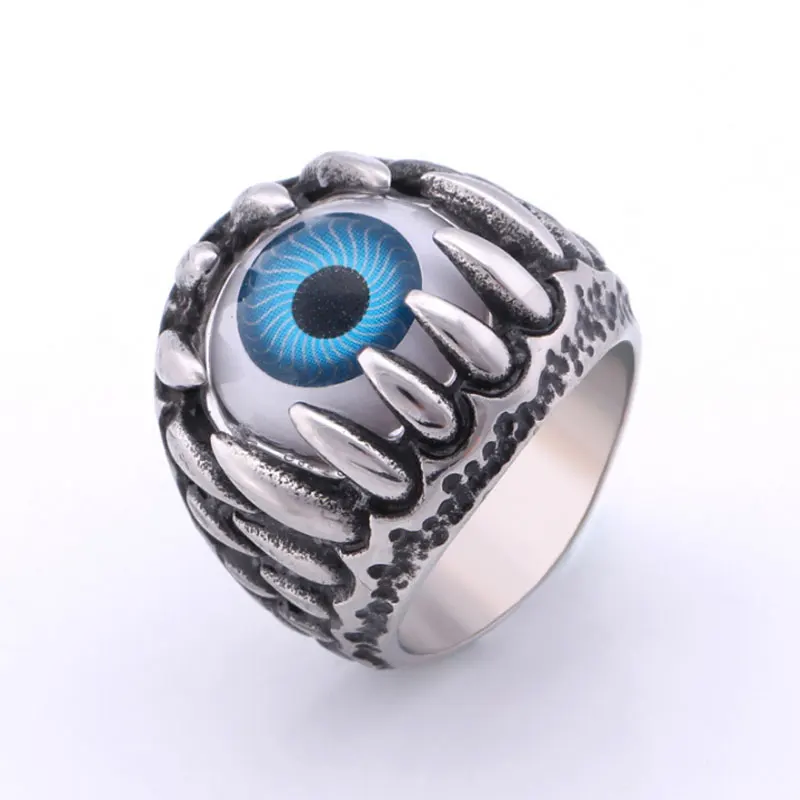 Silver Ring Eyes Men's Evil Stainless Steel Titanium Fashion Jewelry Rings 6ZHH043 | Дом и сад