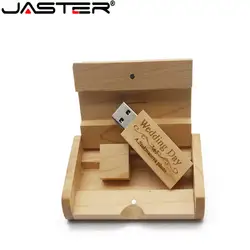JASTER Горячая продажа деревянная маленькая квадратная форма, с usb-кабелем + откидная коробка (более 10 шт бесплатный логотип) USB 2,0 4 ГБ 8 ГБ 16 ГБ 32