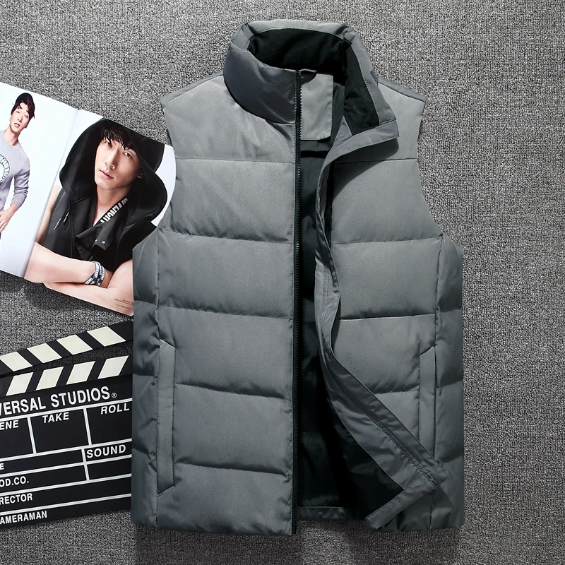 Новинка 2018 жилет зимняя безрукавка куртка мужской на белом утином пуху теплая