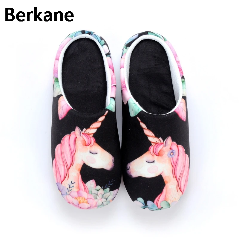 Unicorn Slippers Adult Cartton Funny Plush Warm for Women Home Indoor Mules Chausson Licorne White Shoes Grown Ups Large Size 42