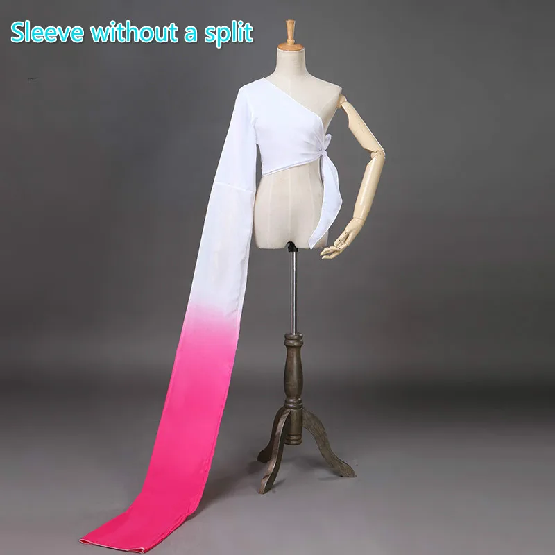 Sleeve without split Yangko танец китайский Hanfu воды рукавом костюмы одного плеча классического танца практика Топы женские для детских представлений - Цвет: Sleeve without split