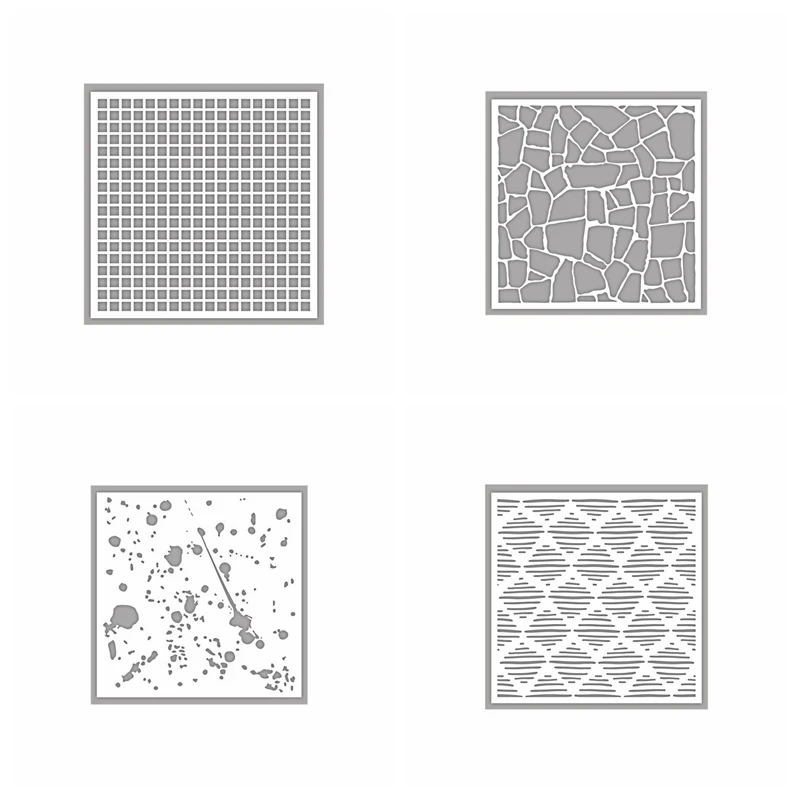 4 различных трафарета для поделок скрапбукинга фотоальбом пластиковые шаблоны украшения DIY бумажные карты Ремесло развлечение 6x6 дюймов Новинка