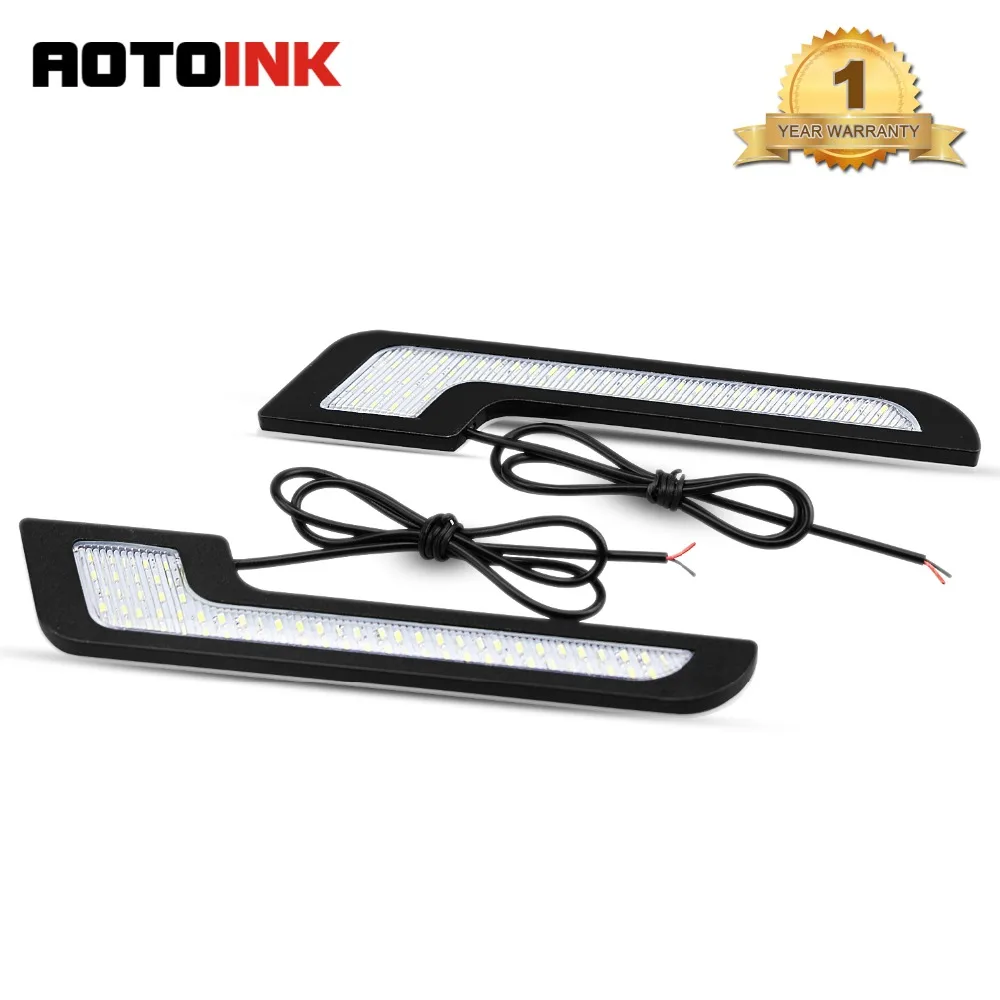 AOTOINK 2 шт. автомобиля светодиодный DRL Габаритные огни полосы лампы для передних