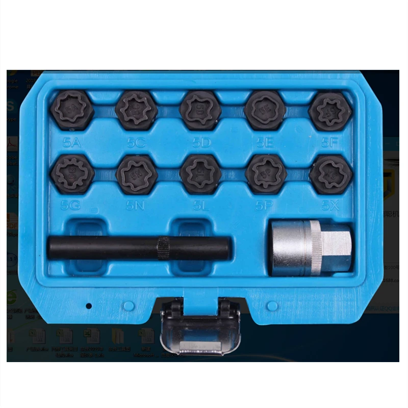 12pcs Screw Anti-Theft Tool Kit Wheel Lock Screw Socket Anti-theft Screw Sleeve Special Disassembly Tool For Mercedes Benz