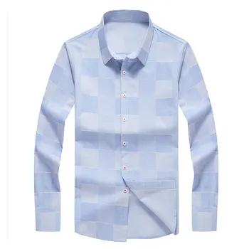 

Men's Shirt Long Sleeve Slim fit Shirts 2019 Spring New Casual Male Tops Shirts Pink Green Blue 8641