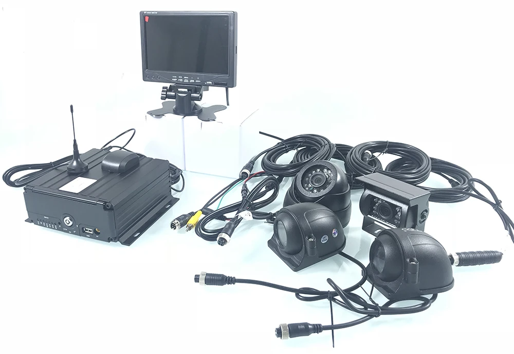 Аудио и видео 4-канал мониторинга 256G SD карты циклическая запись 3g GPS грузовик набор для мониторинга тяжелой техники/экскаватор
