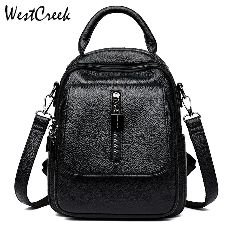 WESTCREEK брендовые кожаные маленький рюкзак женский Anti Theft Multi функция рюкзаки Кошелек Путешествия Bagpack школьные рюкзаки для девочек