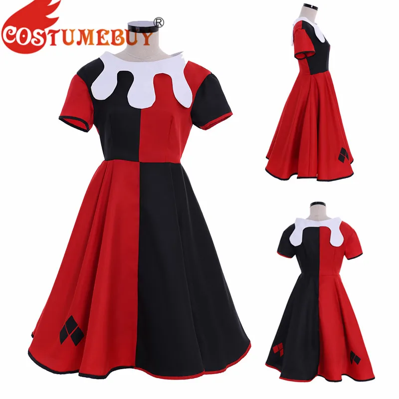 Costumebuy Бэтмен Куинн Косплей Костюм Dr. Harleen Quinzel Хэллоуин леди платья для женщин Маскарад вечерние юбки Индивидуальные