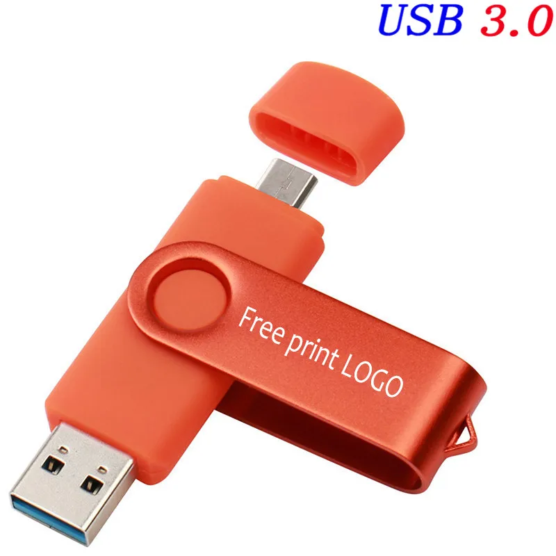 JASTER(более 5 шт. бесплатный логотип) USB 3,0 OTG Usb флеш-накопитель 4 ГБ 8 ГБ 16 ГБ 32 ГБ 64 ГБ флеш-накопитель для Android Mobile Micro - Цвет: Orange