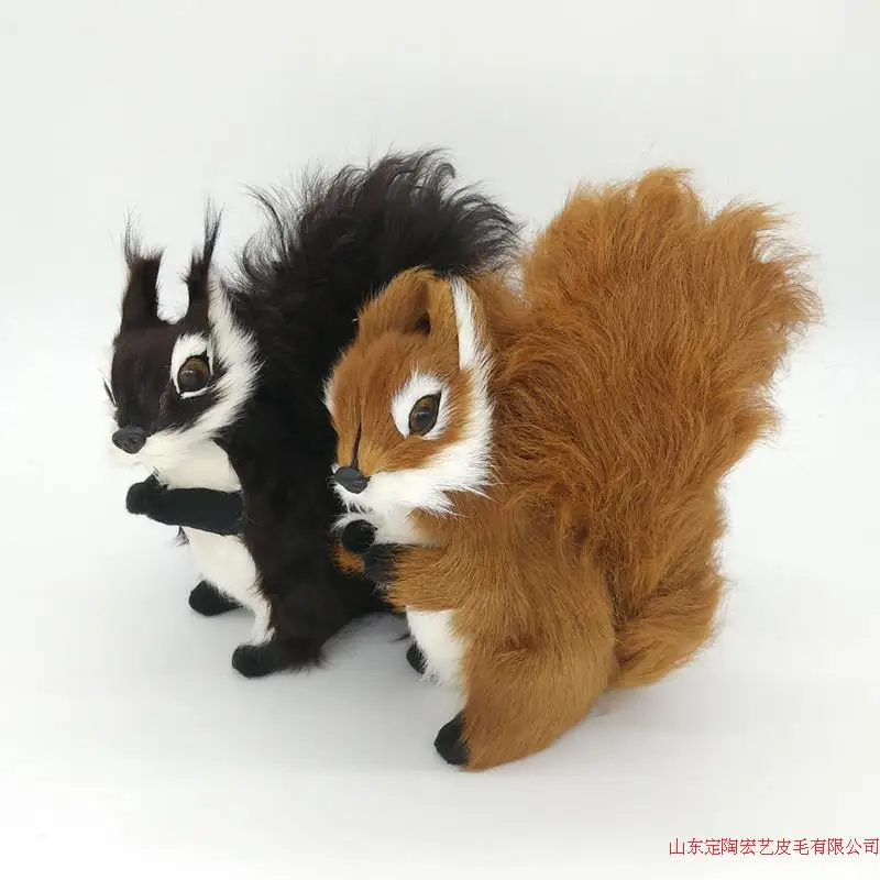 a pair of simulation squirrel toys polyethylene & furs cute squirrel