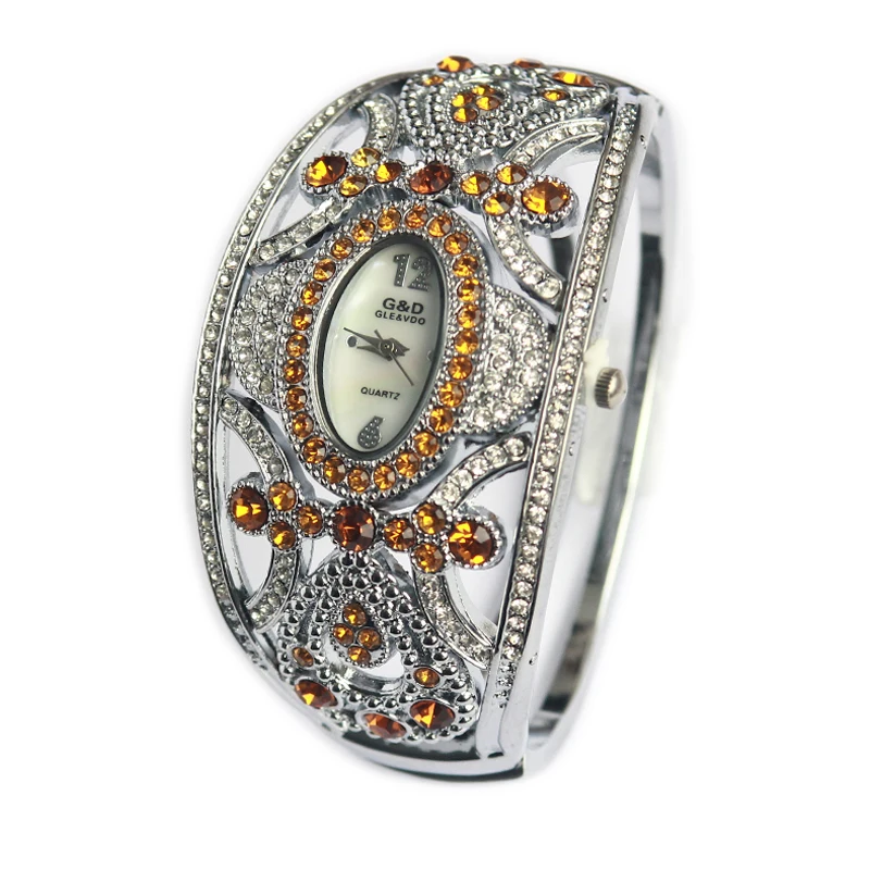 

A161 Luxury Brand Women Watches Silver Bracelet Watches Ladies Quartz Wristwatches Crystal Jewelry Gift relogio feminino Hour