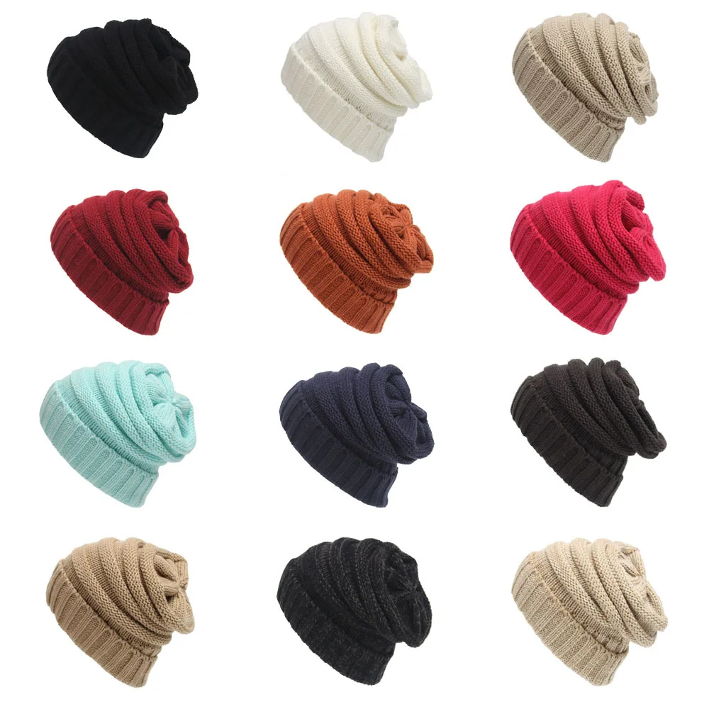 Winter Beanie Womens Beanie Women Winter Knitted Wool Cap Beanies