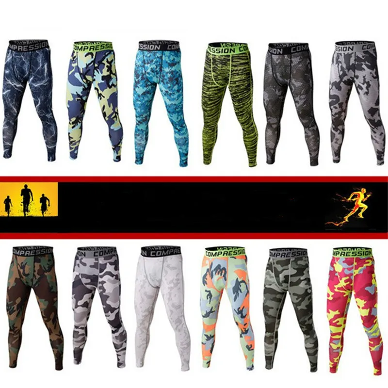 

Motorcycle compression quick-drying pants sports men outdoor running training basketball pants camouflage tight Cycling pants