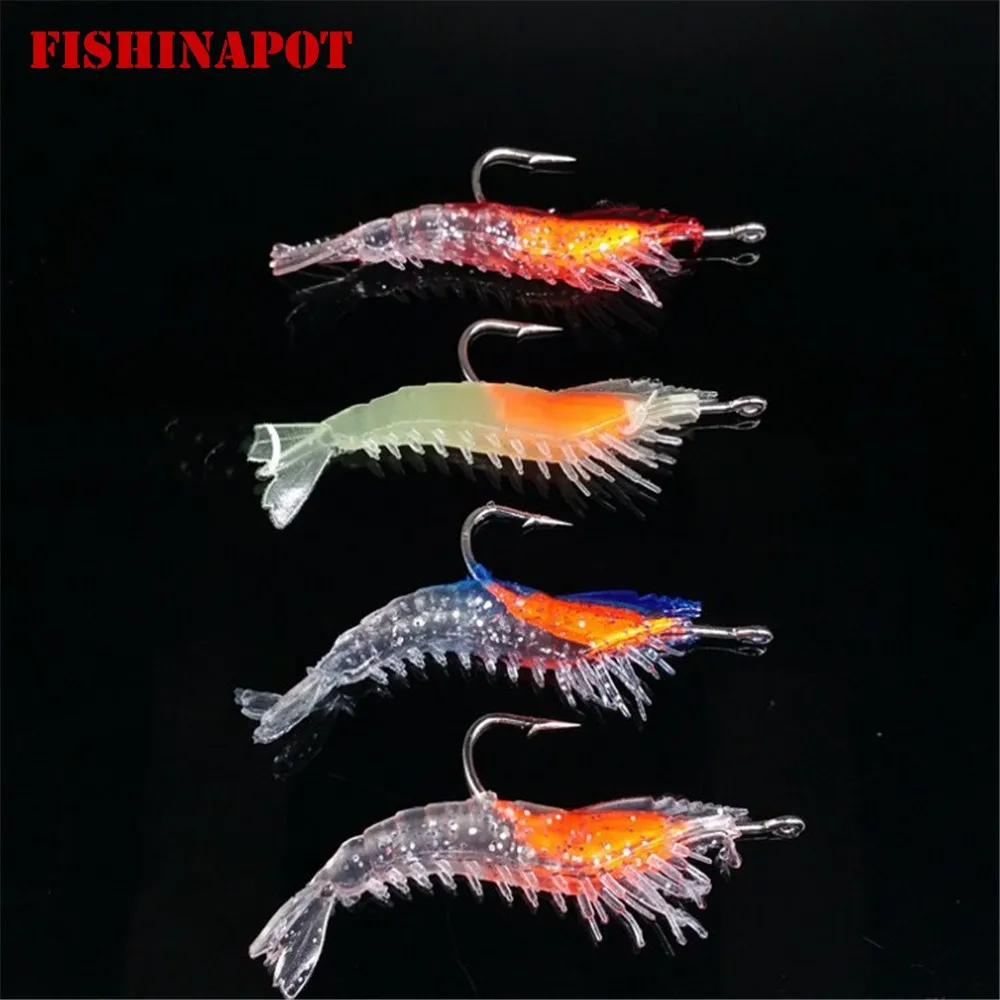 FISHINAPOT 4 шт./компл. 6 см/3 г рыболовная Мягкая приманка креветка рыба свинец